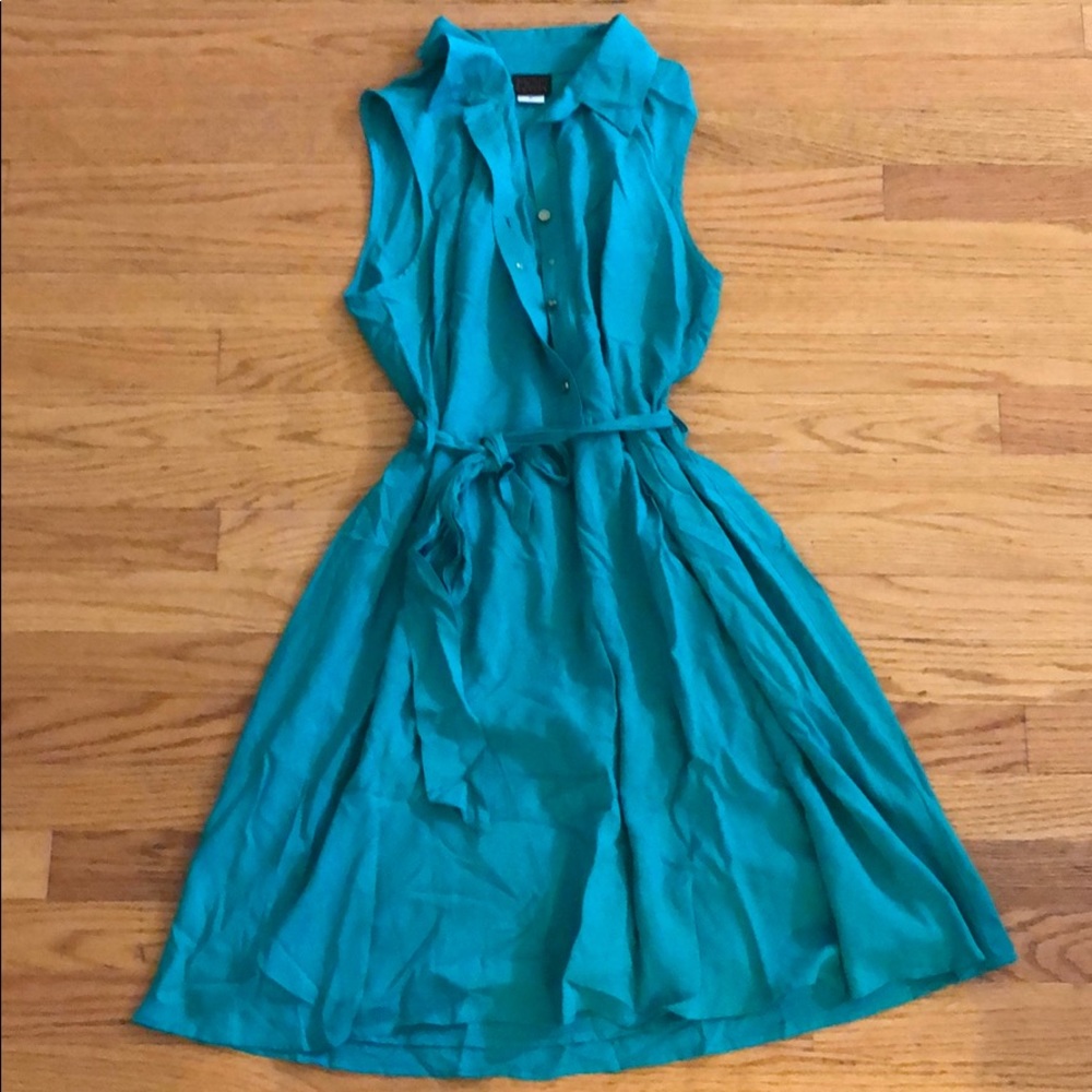 Green shirt dress